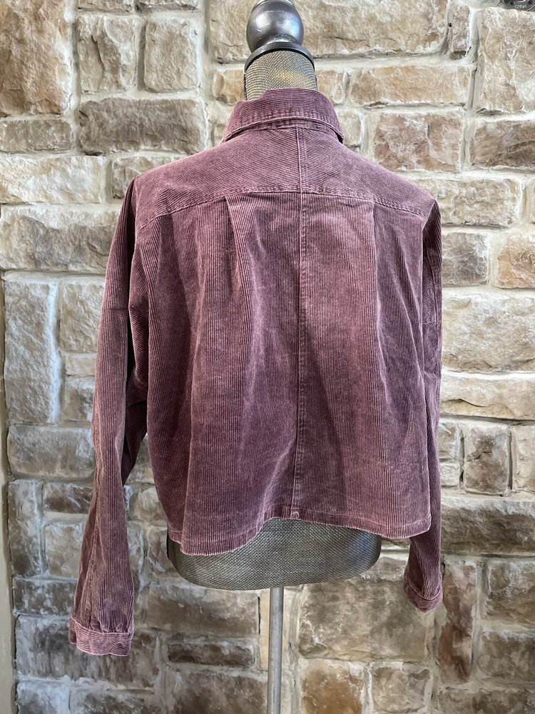 Blue B Plum Crop Corduroy Top