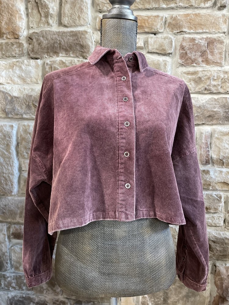 Blue B Plum Crop Corduroy Top