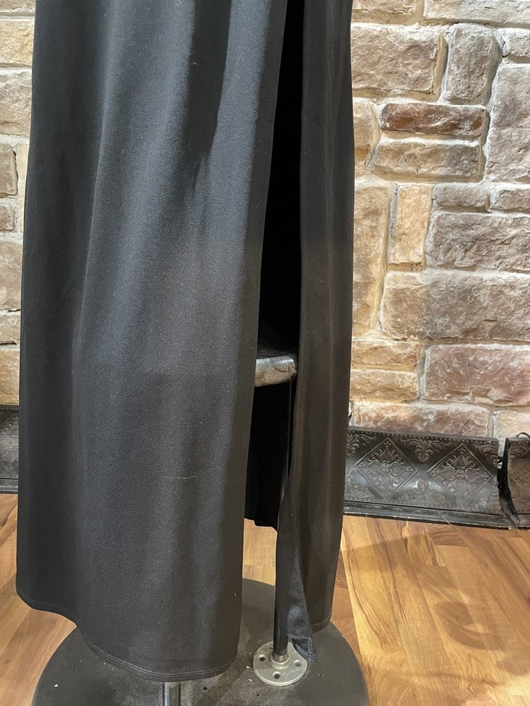 City Studio Black Silver Glitter Trim Halter Gown