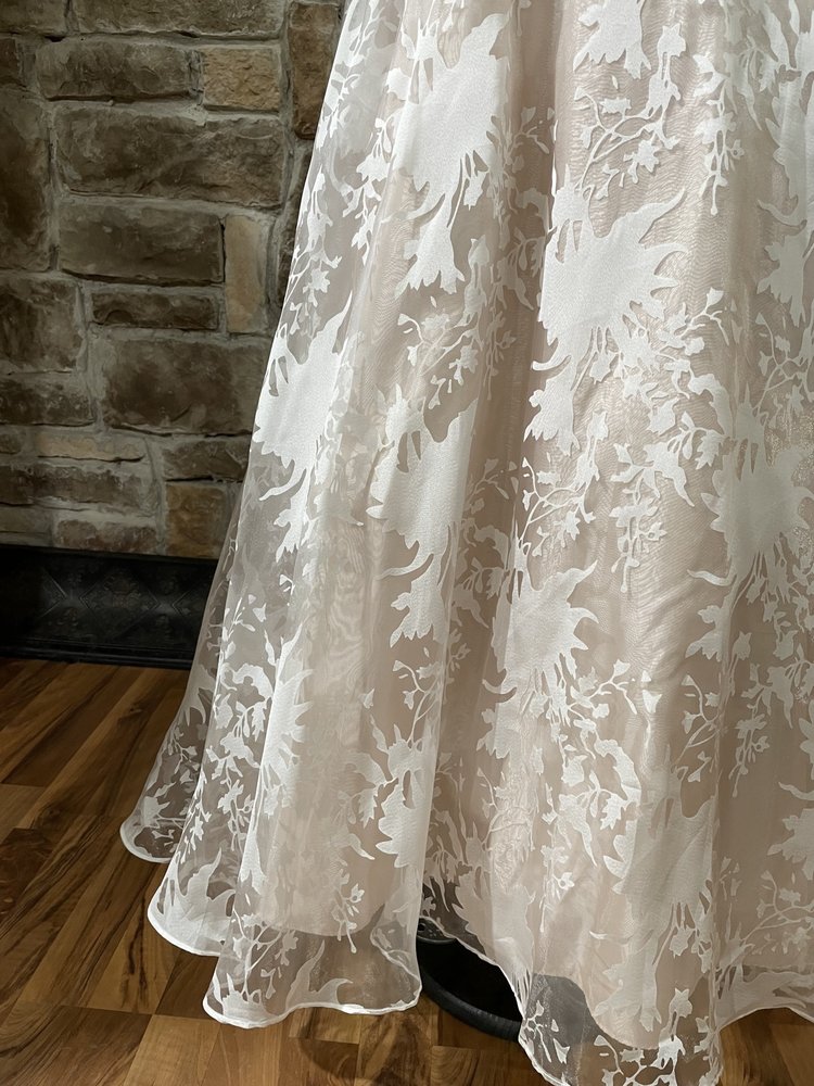 TLC Say Yes to the Prom White Overlay Mesh Insert Strapless Gown