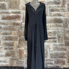 Taylor Black Jersey Knit Crochet Detail Dress, Size 24W