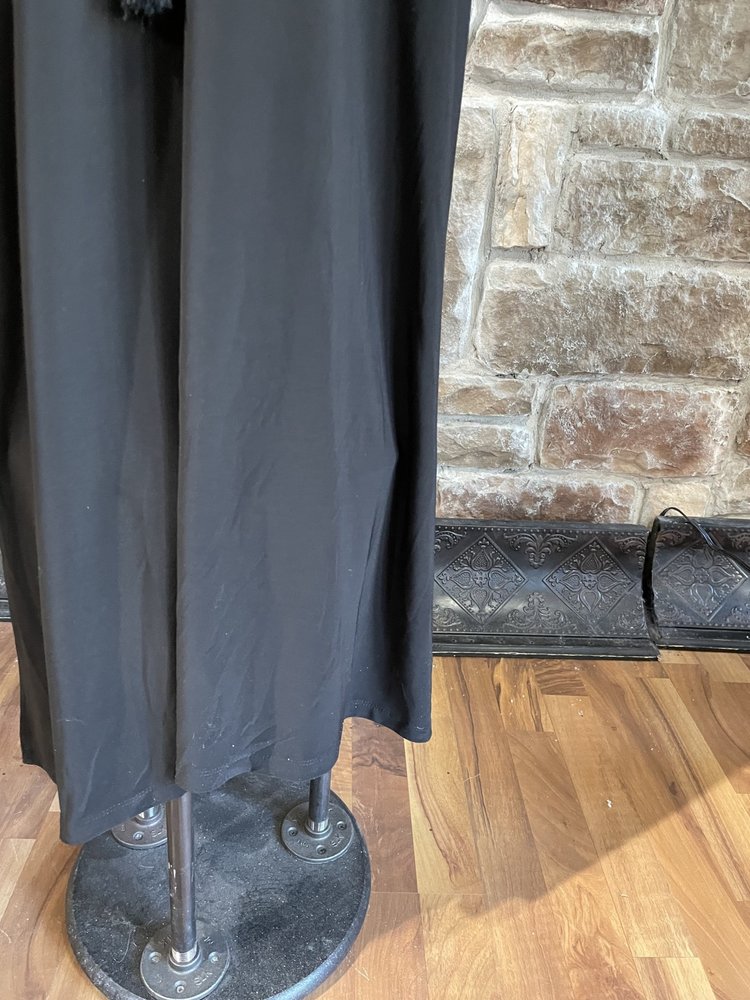 Taylor Black Jersey Knit Crochet Detail Dress, Size 24W