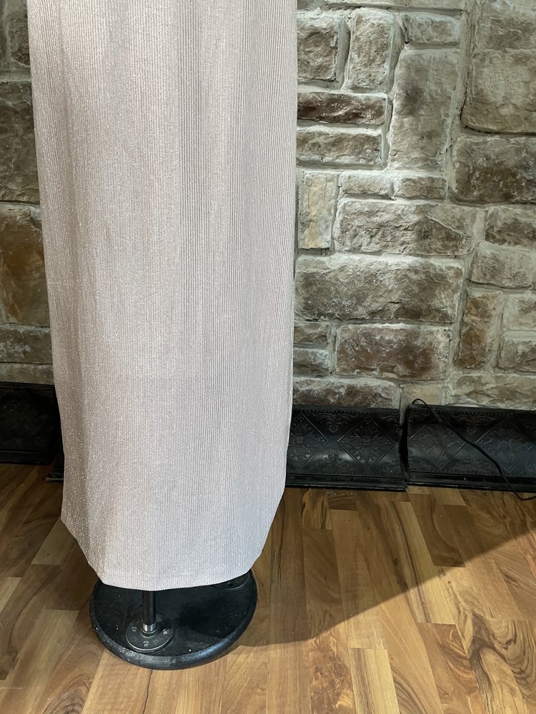 Calvin Klein Pink Shimmer Line Off the Shoulder Gown, Size 14