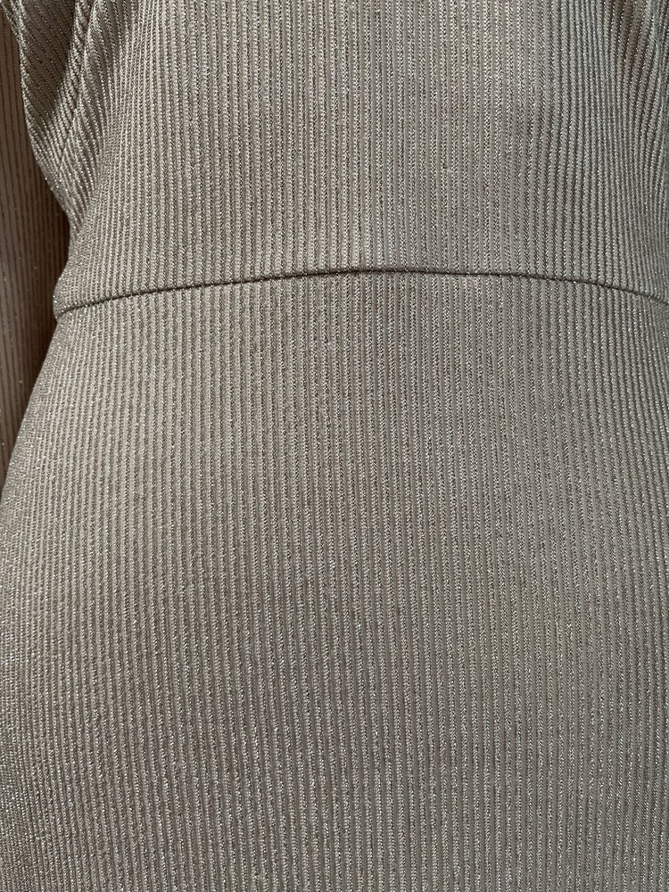 Calvin Klein Pink Shimmer Line Off the Shoulder Gown, Size 14