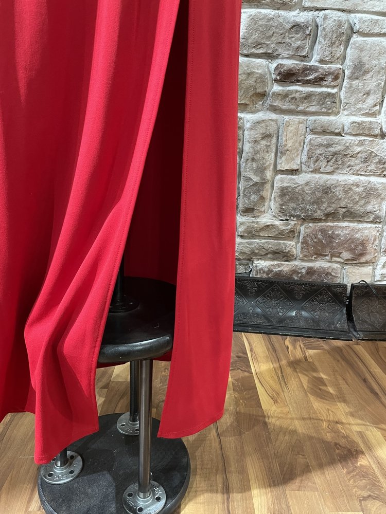 Speechless Red Halter Rhinestone Cut Out Gown