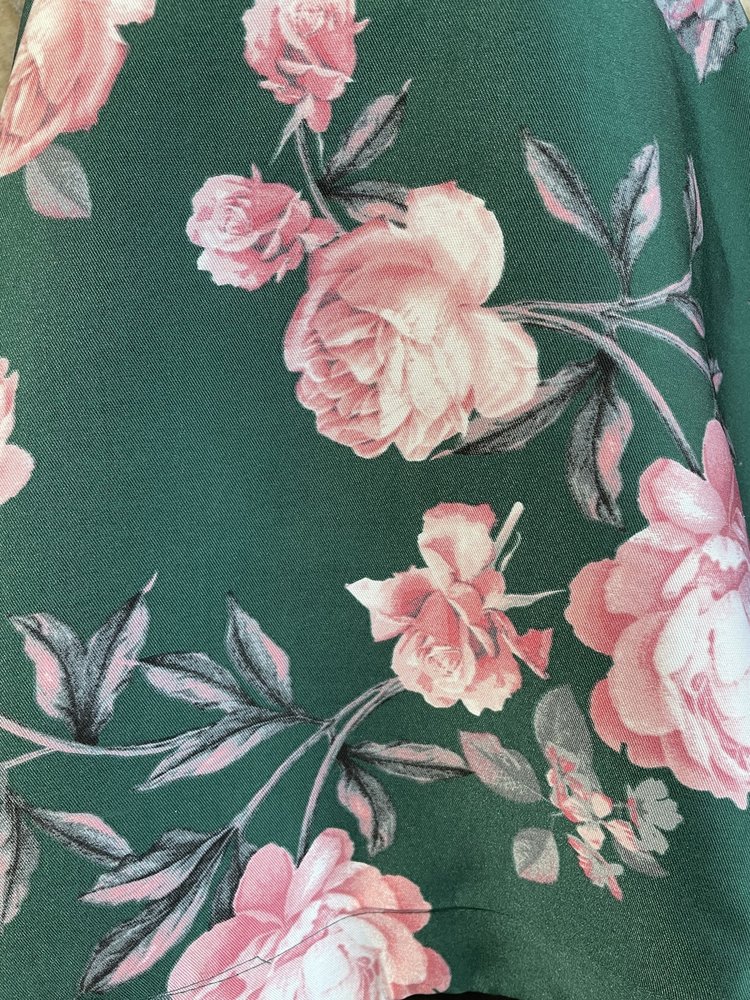 Crystal Doll Green and Pink Floral Sweetheart Dress, Size 3/4