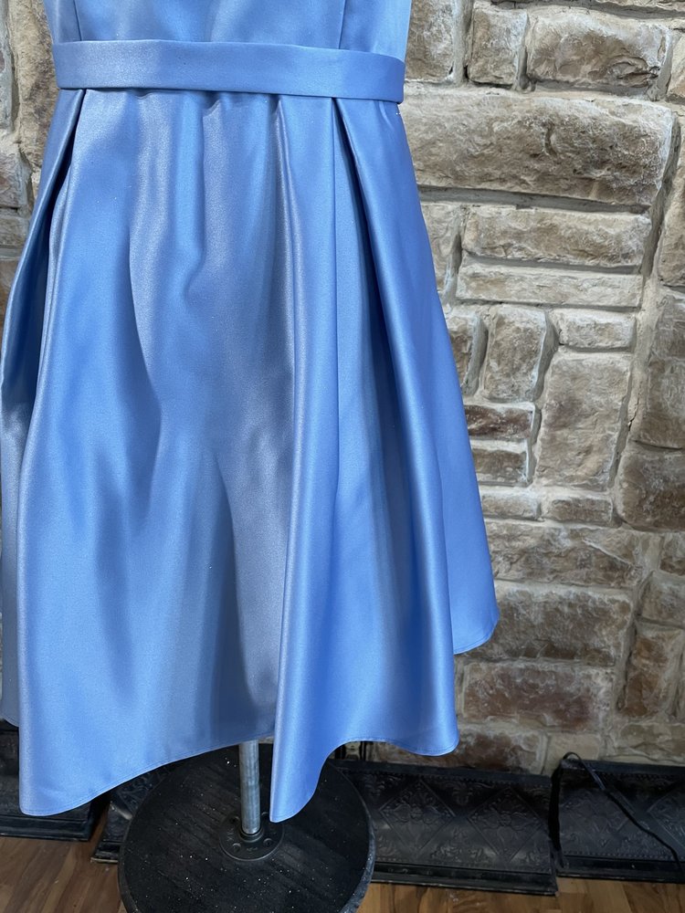 City Studio Blue Satin Halter Dress w/ Pockets