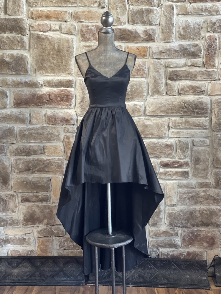B Darlin Black Taffeta Hi-Lo Dress