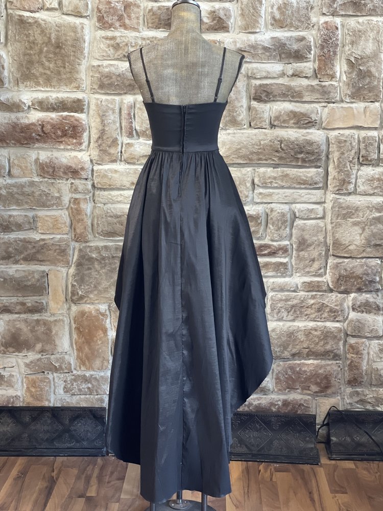 B Darlin Black Taffeta Hi-Lo Dress