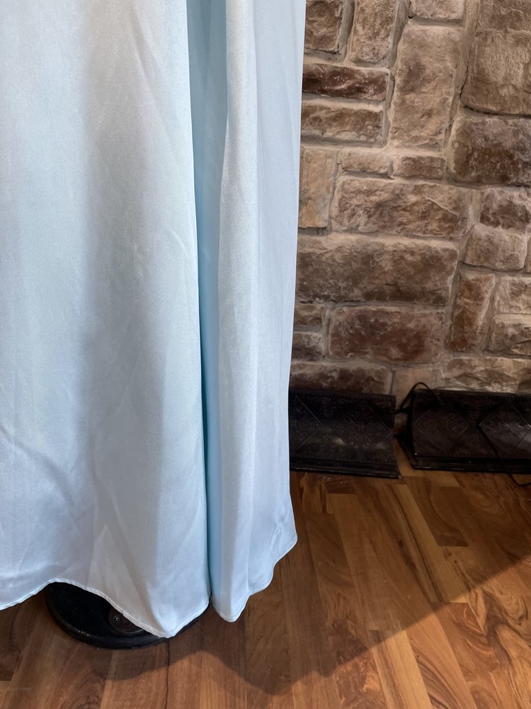 Speechless Blue Feather Strap Gown w/ Pockets