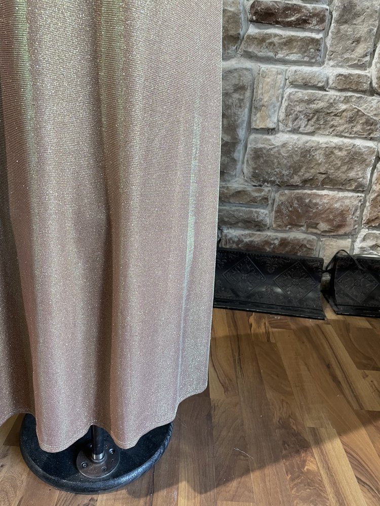 City Studio Gold Shimmer Twist Halter Gown