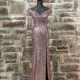 B Darlin Pink Sequin Sweetheart Gown