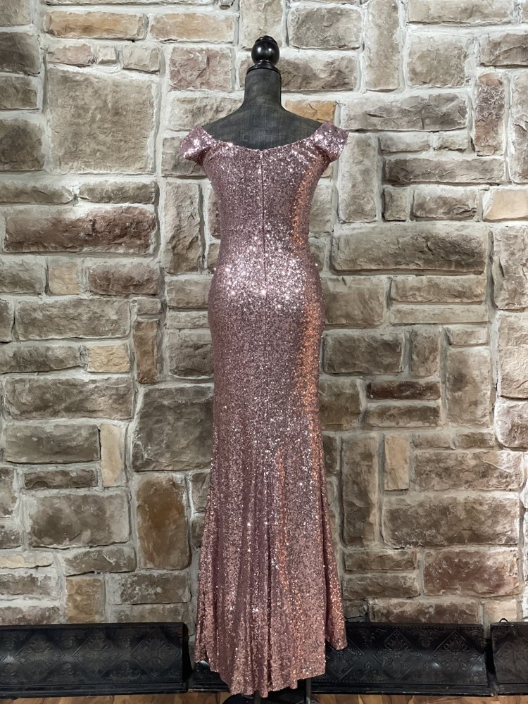 B Darlin Pink Sequin Sweetheart Gown