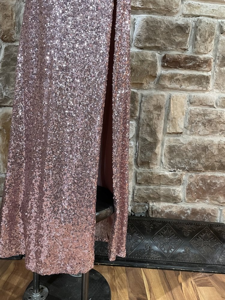 B Darlin Pink Sequin Sweetheart Gown