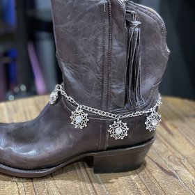 Silver Gem Medallion Boot Bling