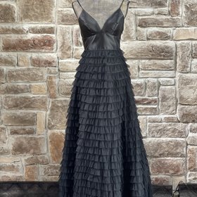 TLC Say Yes to the Prom Black Multi-Layered Tulle Gown