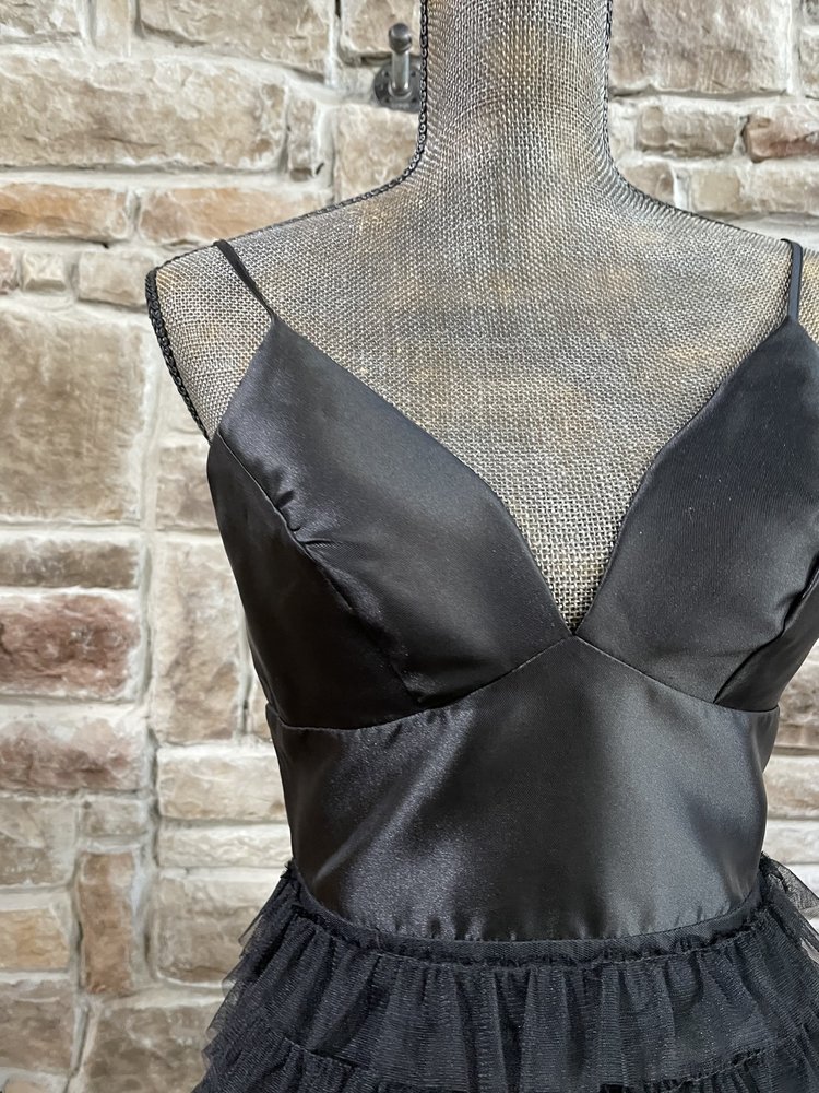 TLC Say Yes to the Prom Black Multi-Layered Tulle Gown