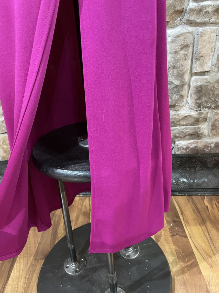 Jump Apparel Fuchsia Strappy Back Side Slit Gown