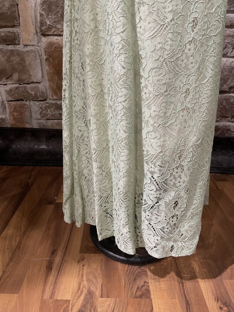 Jovani Light Green Lace Embroidered Two- Piece Gown, Size 10