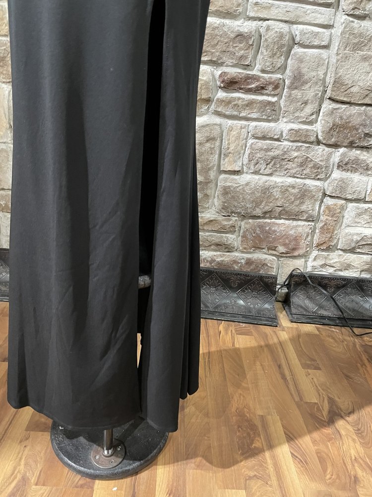 City Studio Black Illusion Waist Side Slit Gown