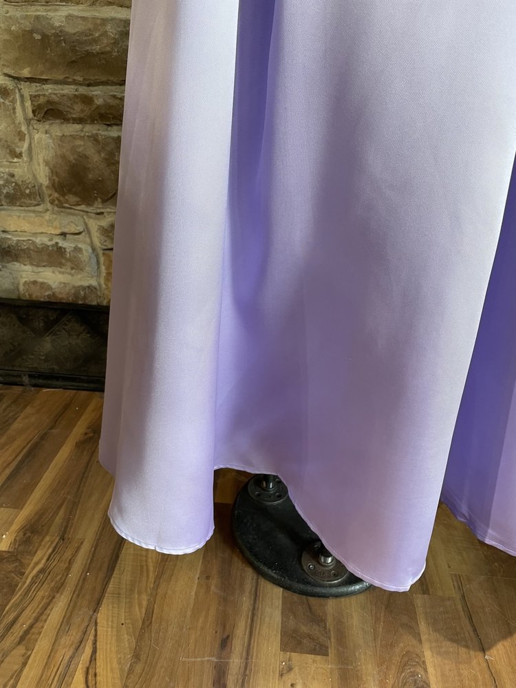 Emerald Sundae Purple Rhinestone Belt Strapless Gown w/ Pockets, Size 3/4