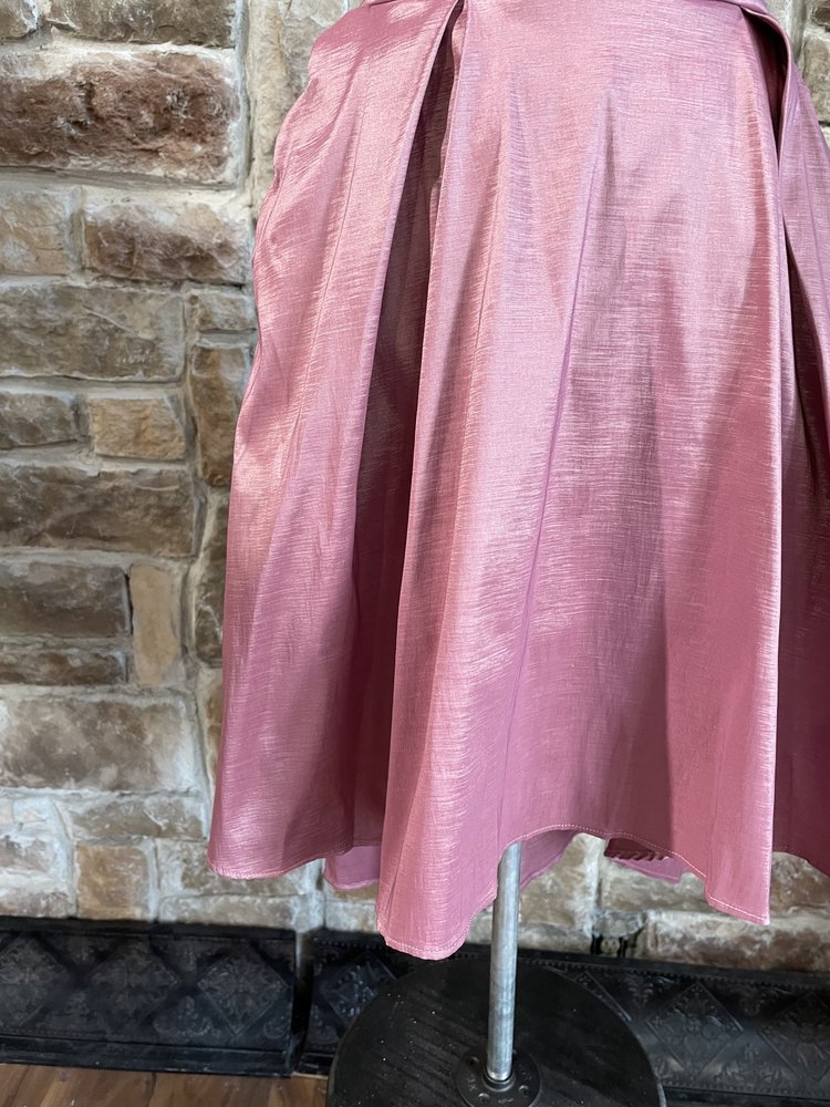 B Darlin Pink Scalloped Off the Shoulder Dress w/ Pockets