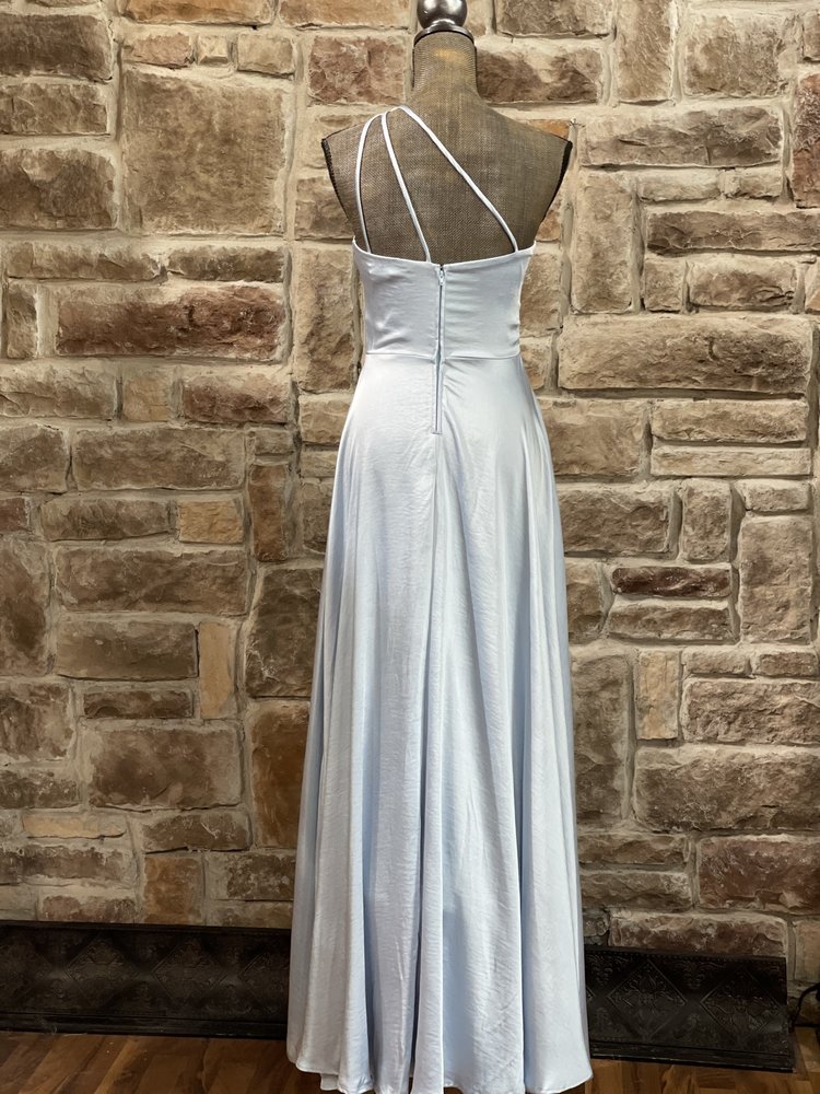 Speechless Light Blue Satin One Shoulder Gown, Size 5/6