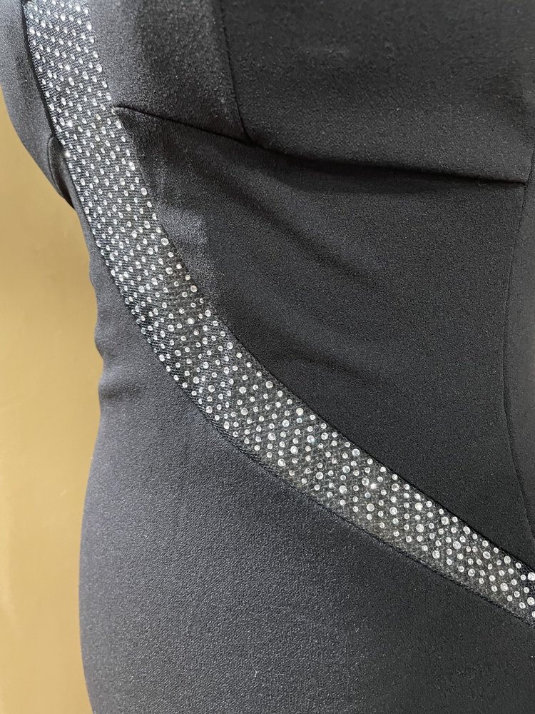 Emerald Sundae Black Rhinestone Mesh Gown