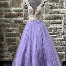 Mac Duggal Purple Embellished Bodice Ball Gown, Size 4