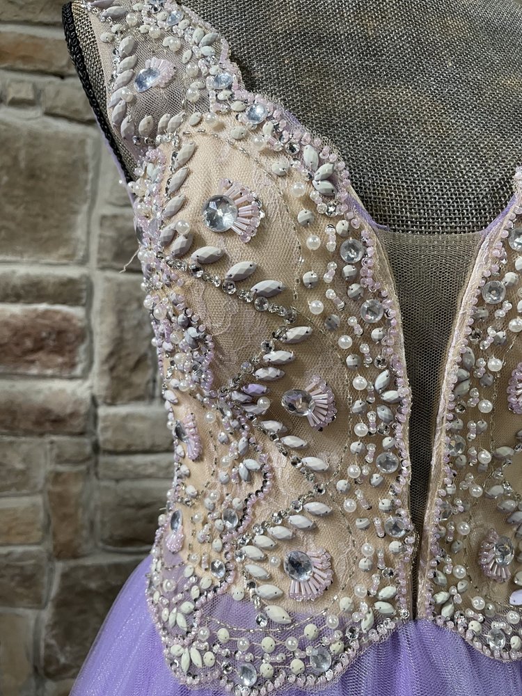 Mac Duggal Purple Embellished Bodice Ball Gown, Size 4