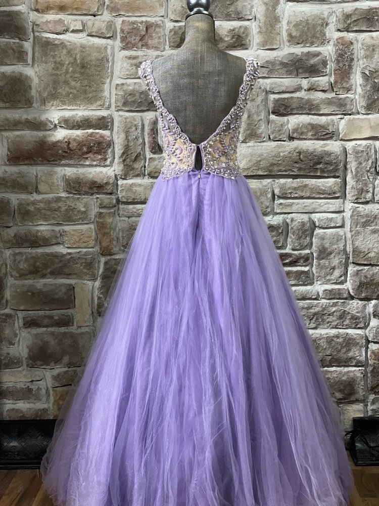 Mac Duggal Purple Embellished Bodice Ball Gown, Size 4
