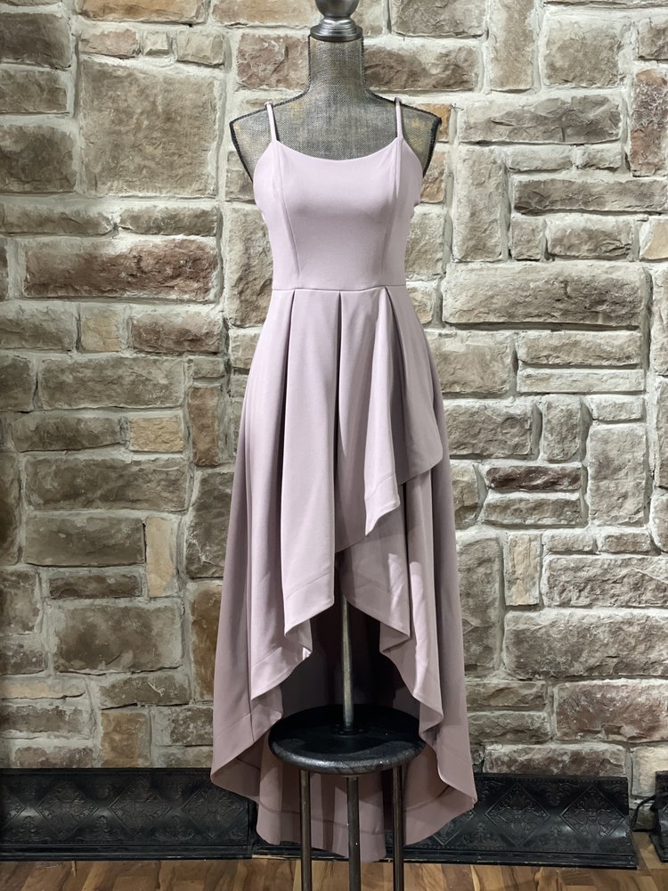 Speechless Purple Pleated Hi-Lo Gown w/ Pockets