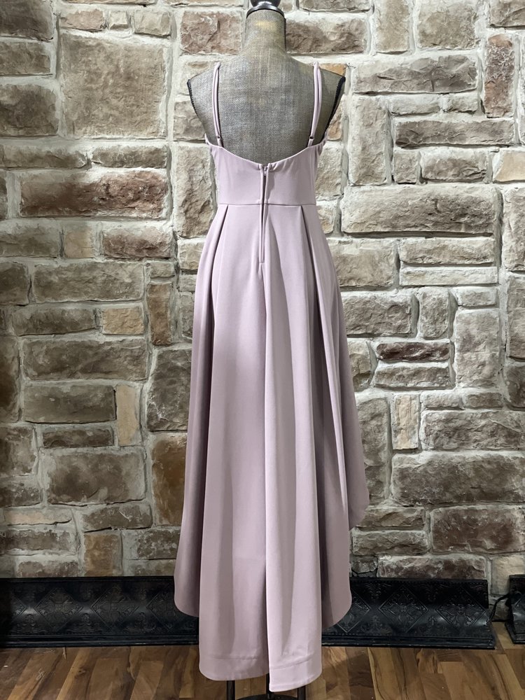 Speechless Purple Pleated Hi-Lo Gown w/ Pockets