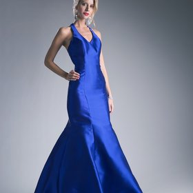 For You Dress Royal Blue Halter Mermaid Gown, Size 8