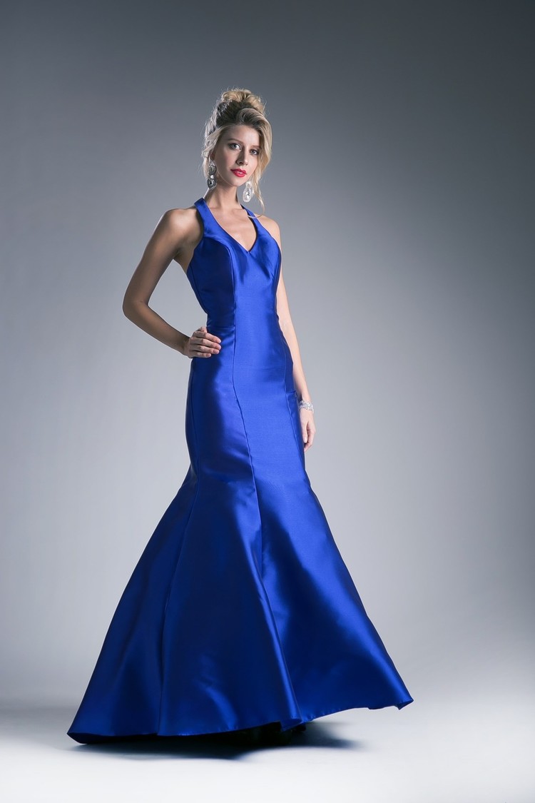 For You Dress Royal Blue Halter Mermaid Gown, Size 8