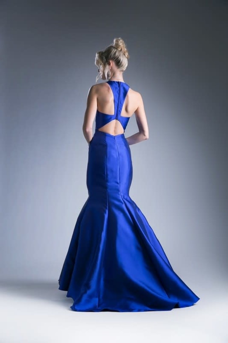 For You Dress Royal Blue Halter Mermaid Gown, Size 8