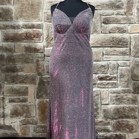 Morgan & Co. Purple Fuchsia Glitter Gown, Size 14W