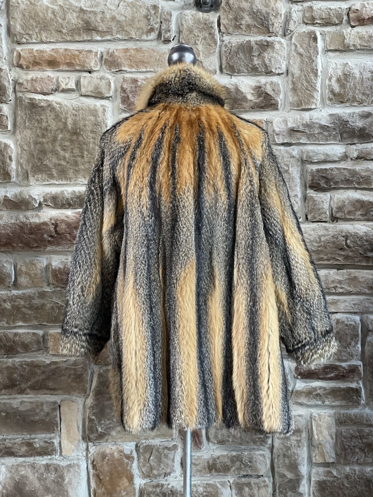 American Gray Fox Swing Coat, Size 2XL