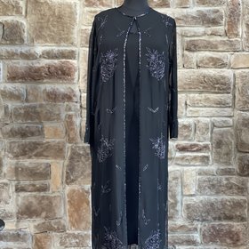 Jkara Black Sheer Beaded Dress w/ Jacket, Size 16W