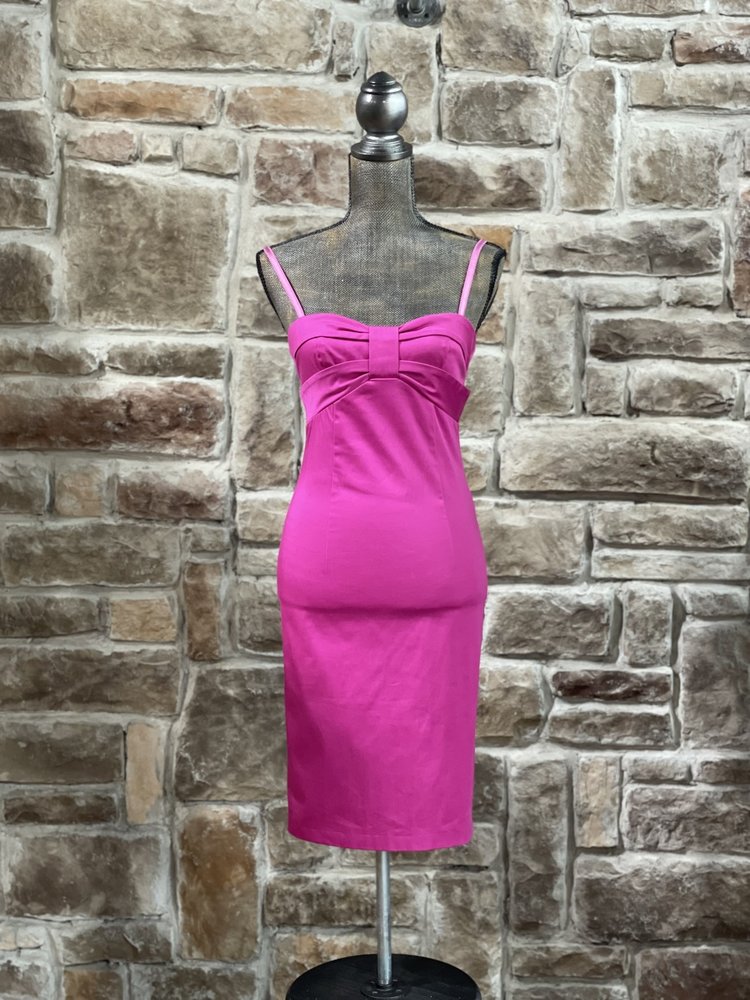 Sportstaff Hot Pink Folded Bust Optional Strap Dress, Size 6