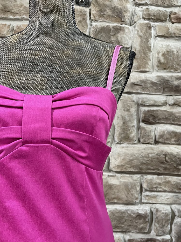 Sportstaff Hot Pink Folded Bust Optional Strap Dress, Size 6