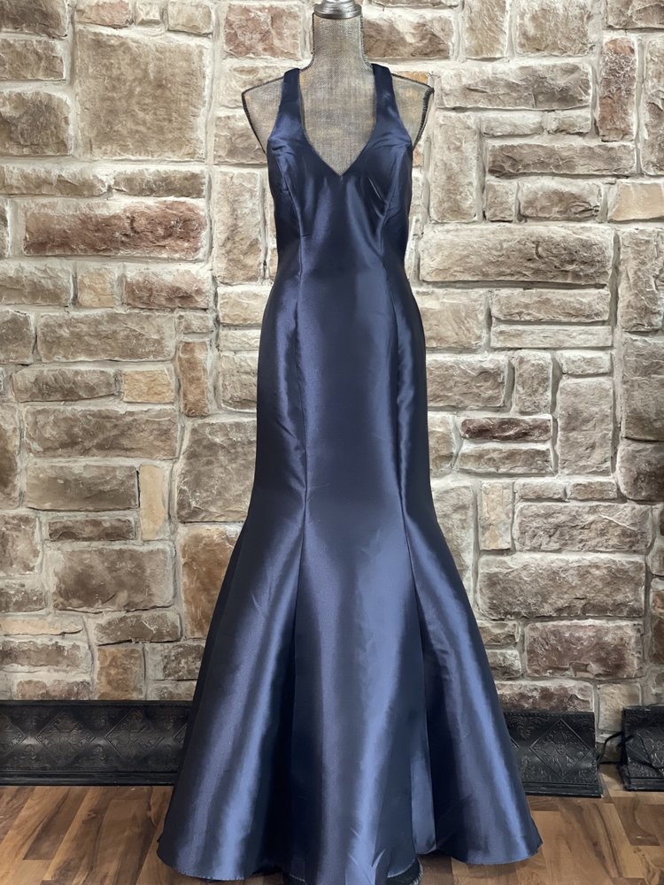 For You Dress Navy Halter Mermaid Gown, Size 14
