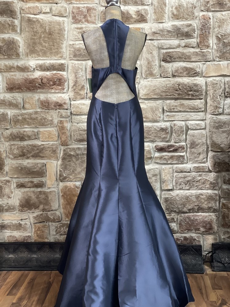 For You Dress Navy Halter Mermaid Gown, Size 14