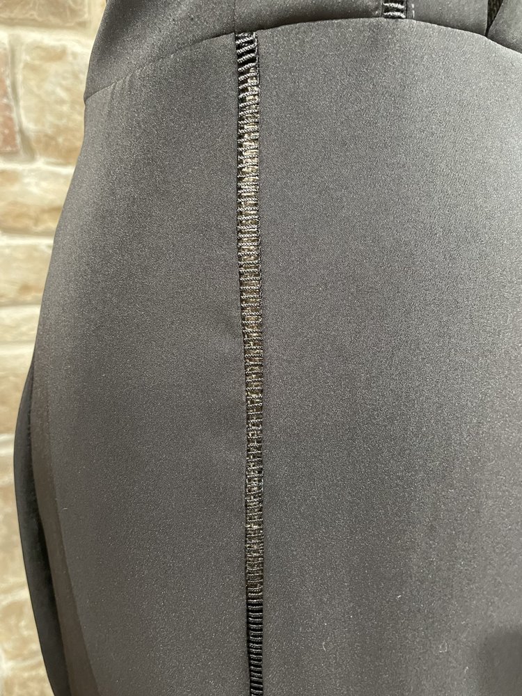 Aqua Black Ladder Stitch Halter Gown