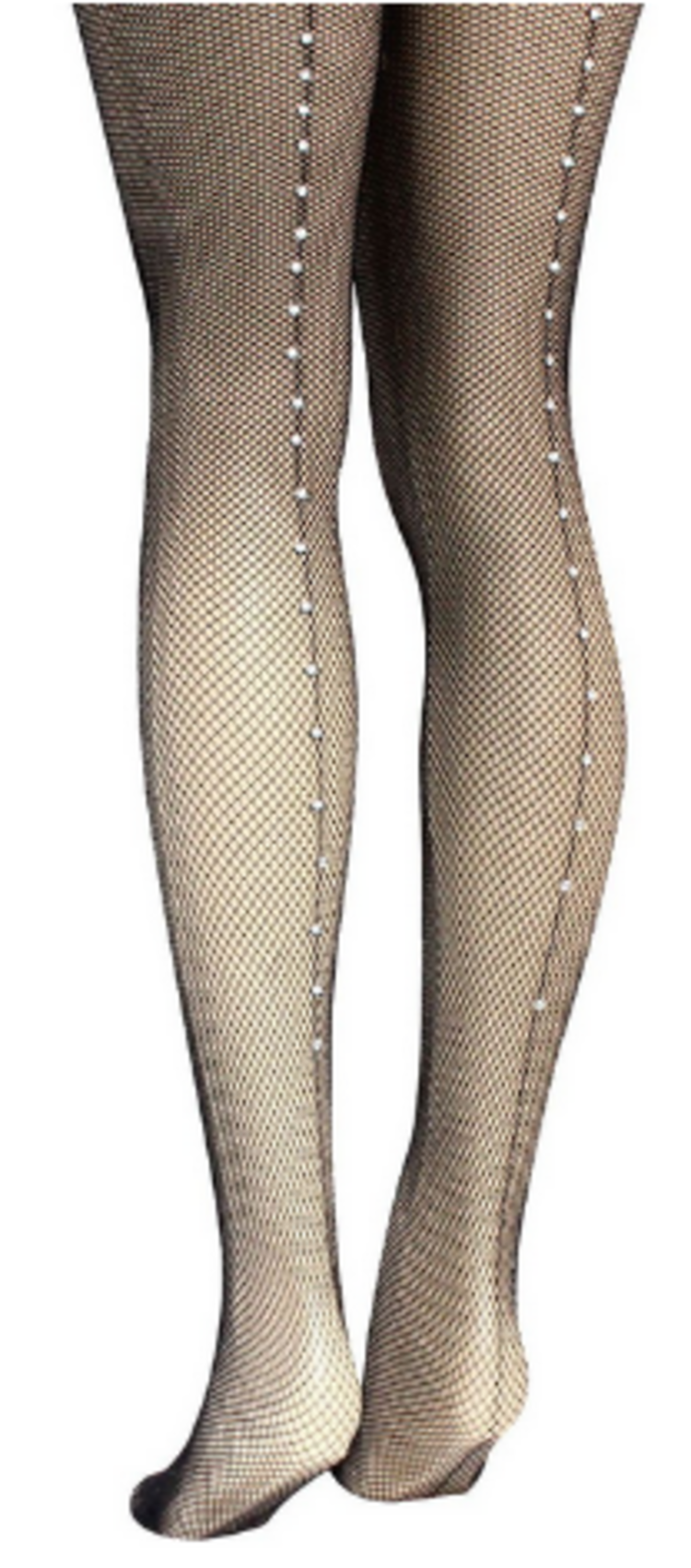 Lovely Leg Black Rhinestone Fishnet Tights, OSFM
