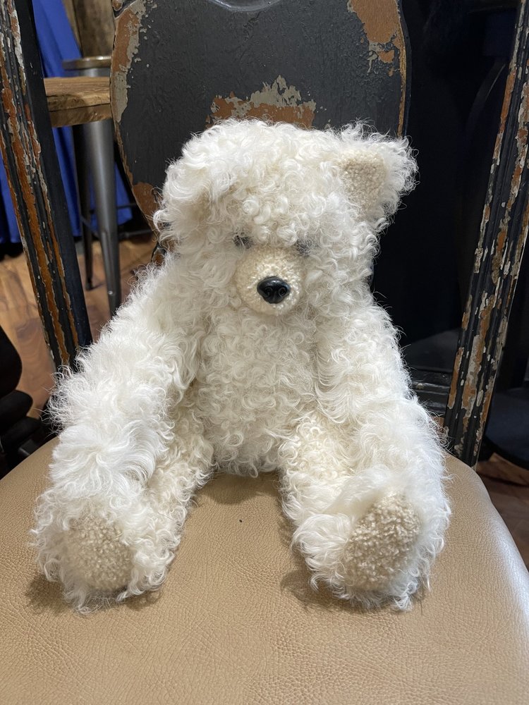 Beige Hand Made Curly Lamb Bear
