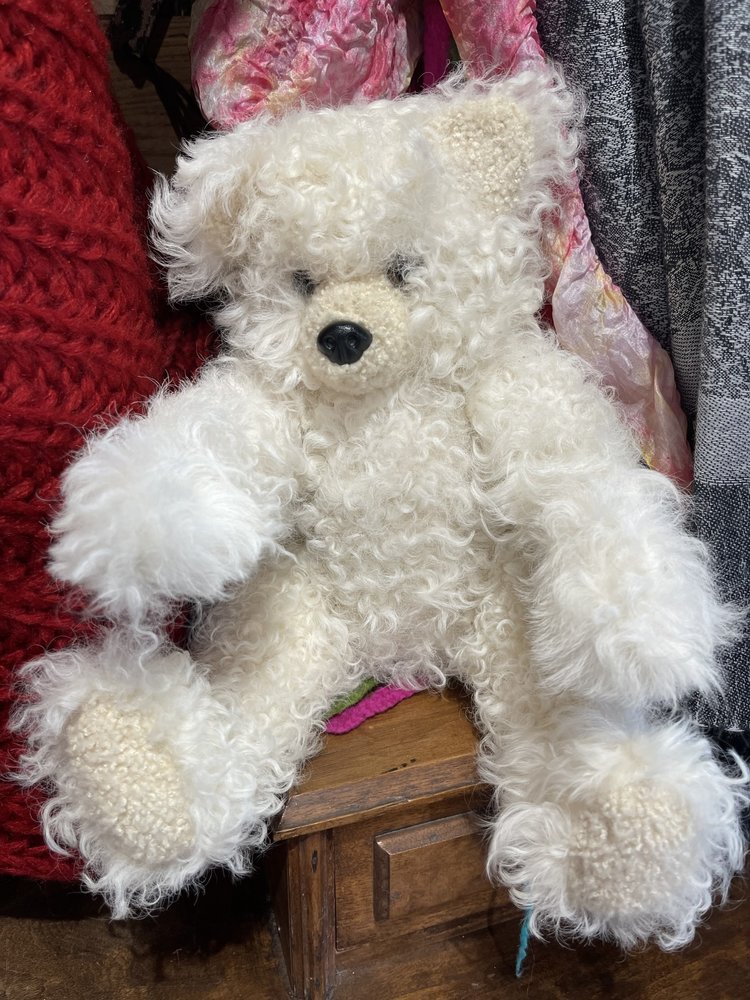 Beige Hand Made Curly Lamb Bear