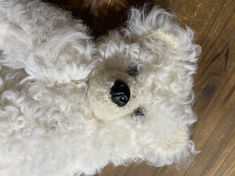 Beige Hand Made Curly Lamb Bear