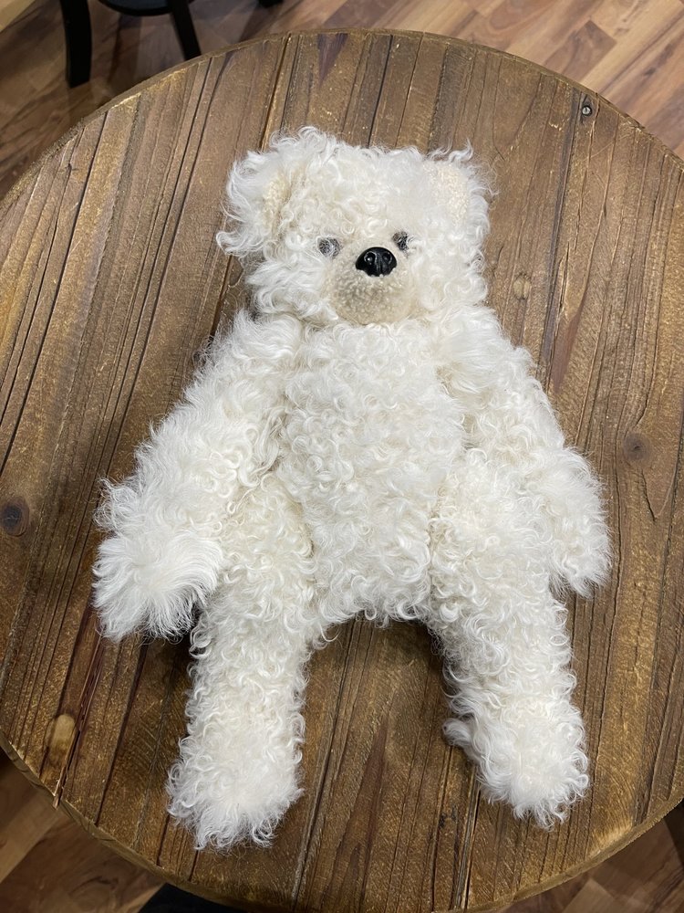 Beige Hand Made Curly Lamb Bear