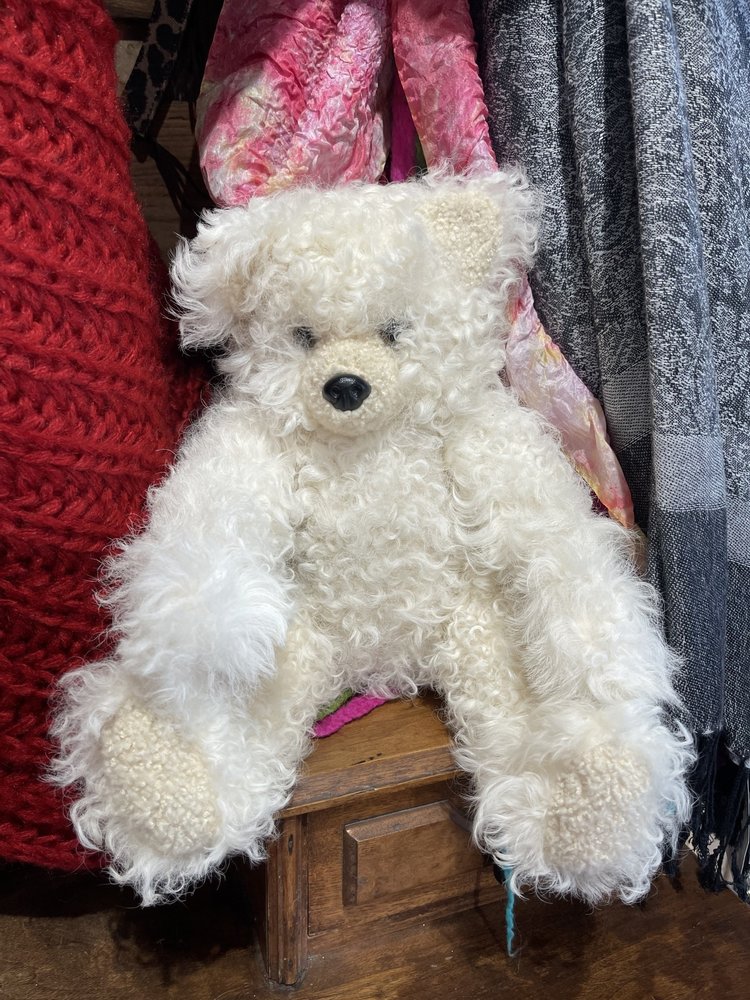 Beige Hand Made Curly Lamb Bear